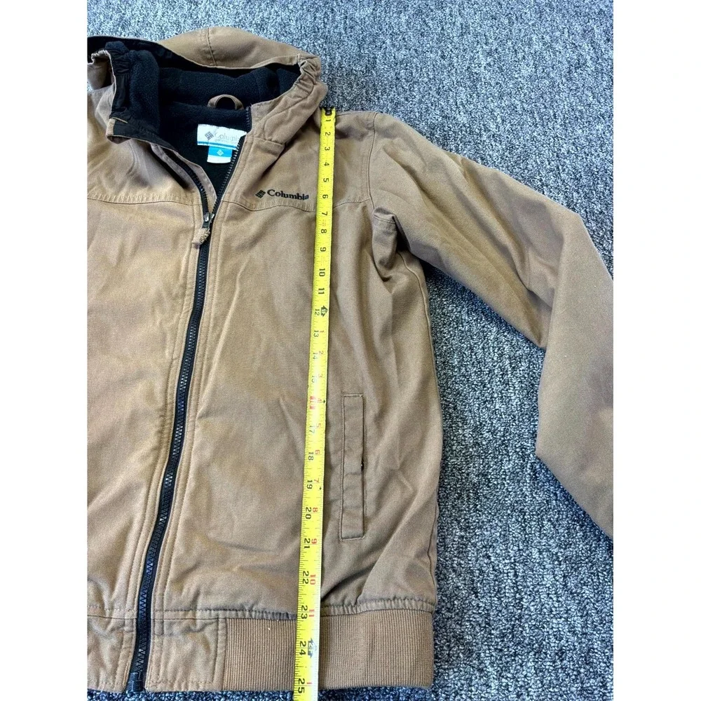 Columbia Loma Vista Hooded Jacket Boys XL 18/20 Brown Fleece Lined Full Zip